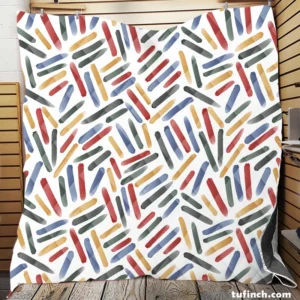 Abstract Watercolor Lines Pattern Quilt Blanket