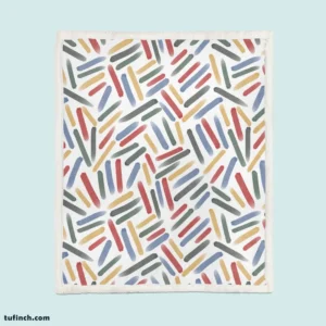 Abstract Watercolor Lines Pattern Sherpa Fleece Blanket 1