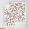 Abstract Watercolor Lines Pattern Sherpa Fleece Blanket