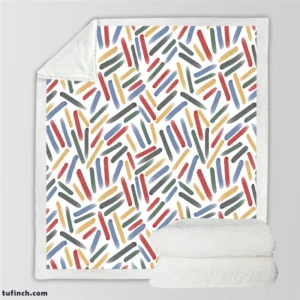 Abstract Watercolor Lines Pattern Sherpa Fleece Blanket