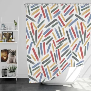 Abstract Watercolor Lines Pattern Shower Curtain