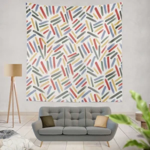 Abstract Watercolor Lines Pattern Wall Tapestry