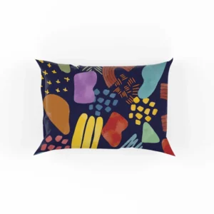 Abstract Watercolor Pattern on Indigo Blue Background Pillow Case