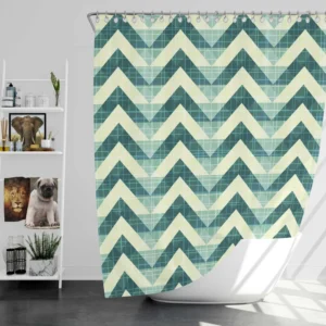 Abstract Zigzag Design Shower Curtain