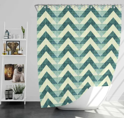 Abstract Zigzag Design Shower Curtain