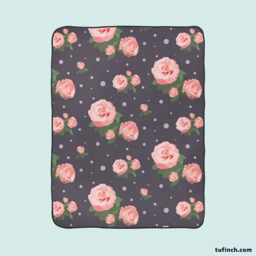 Adorable Bloomed Roses Flower Fleece Blanket 1