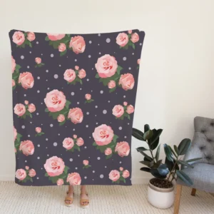 Adorable Bloomed Roses Flower Fleece Blanket