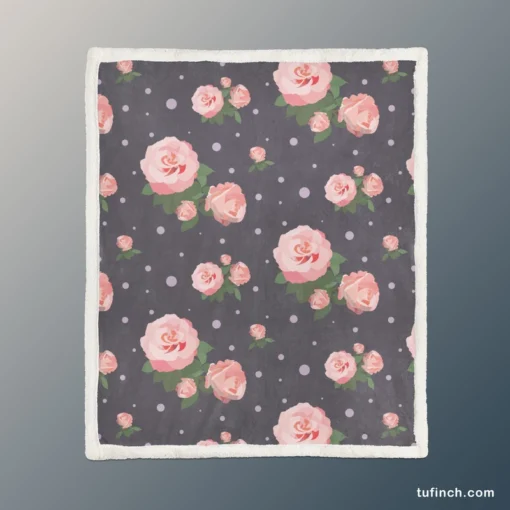 Adorable Bloomed Roses Flower Sherpa Fleece Blanket 1