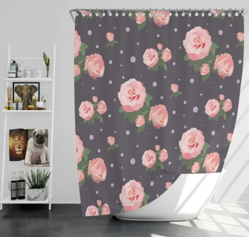 Adorable Bloomed Roses Flower Shower Curtain