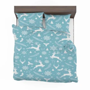 Adorable Winter Deer Seamless Pattern Bedding Set 1