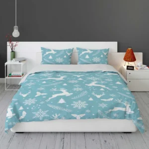 Adorable Winter Deer Seamless Pattern Bedding Set 2