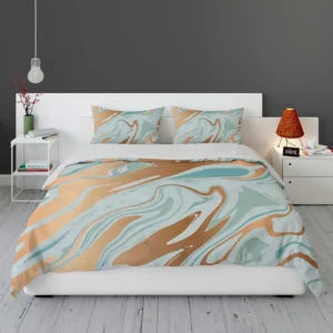 Adriatic Mist Liquid Marble Design Bedding Set 1