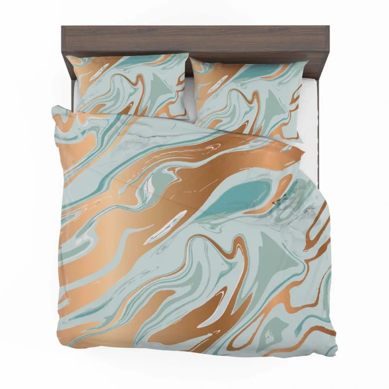 Adriatic Mist Liquid Marble Design Bedding Set 2