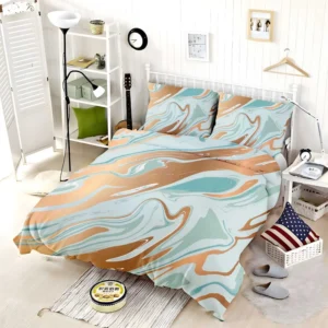 Adriatic Mist Liquid Marble Design Bedding Set