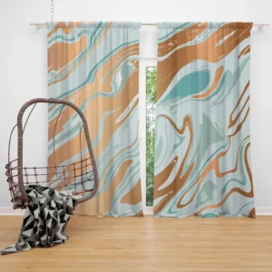 Adriatic Mist Liquid Marble Design Curtain