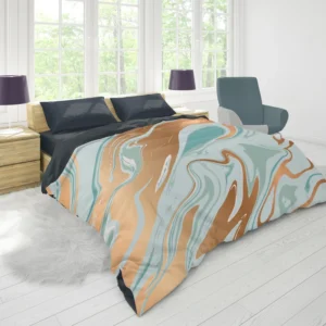 Adriatic Mist Liquid Marble Design Duvet Cover 1