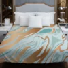 Adriatic Mist Liquid Marble Design Duvet Cover