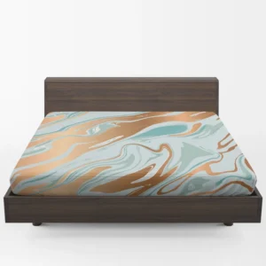 Adriatic Mist Liquid Marble Design Fitted Sheet 1