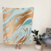 Adriatic Mist Liquid Marble Design Fleece Blanket