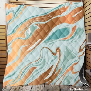 Adriatic Mist Liquid Marble Design Quilt Blanket