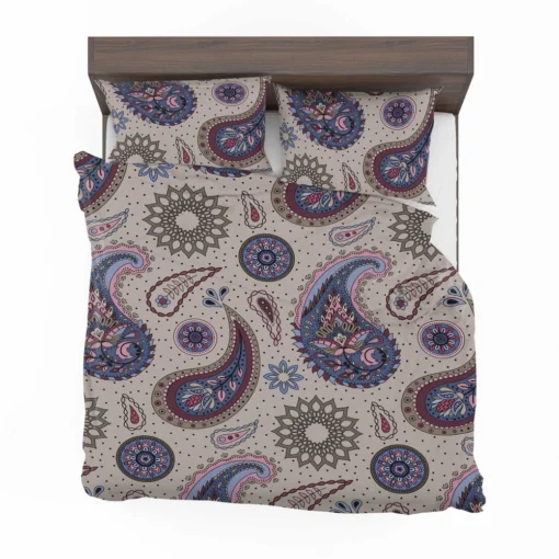 Aesthetic Beautiful Purple Paisley Bedding Set 2