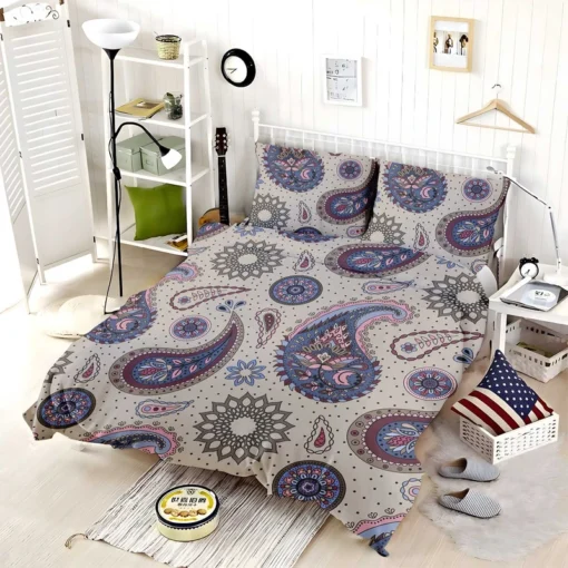 Aesthetic Beautiful Purple Paisley Bedding Set