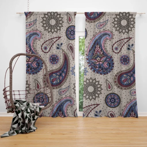 Aesthetic Beautiful Purple Paisley Curtain