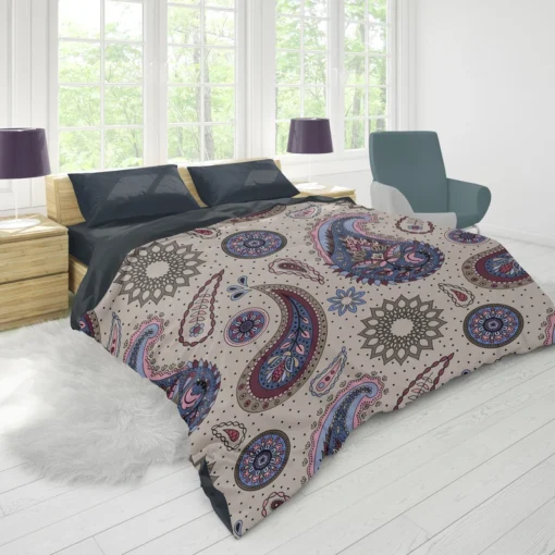 Aesthetic Beautiful Purple Paisley Duvet Cover 1