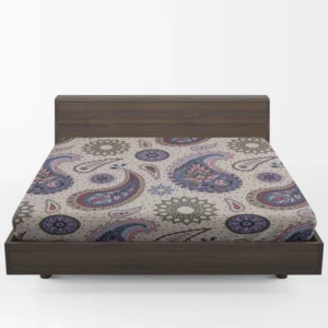 Aesthetic Beautiful Purple Paisley Fitted Sheet 1