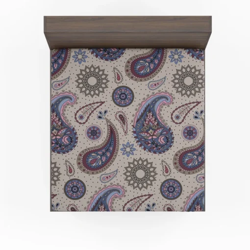 Aesthetic Beautiful Purple Paisley Fitted Sheet