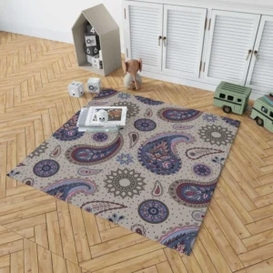 Aesthetic Beautiful Purple Paisley Rug 1