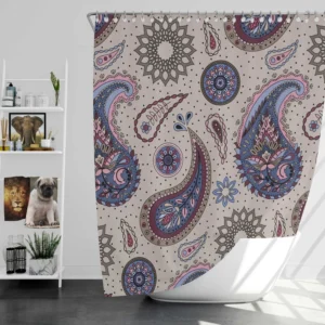 Aesthetic Beautiful Purple Paisley Shower Curtain