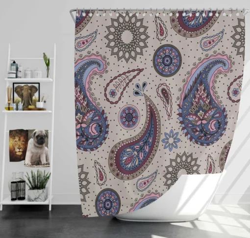 Aesthetic Beautiful Purple Paisley Shower Curtain