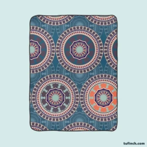 African Circle Abstract Pattern Fleece Blanket 1