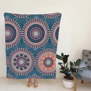 African Circle Abstract Pattern Fleece Blanket