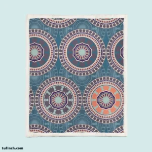 African Circle Abstract Pattern Sherpa Fleece Blanket 1