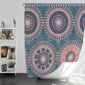 African Circle Abstract Pattern Shower Curtain