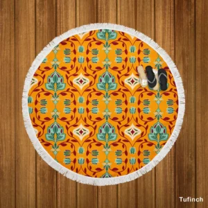 African Ethnic Design Round Beach Towel