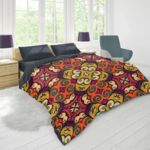 African Falk Art Pattern Duvet Cover 1