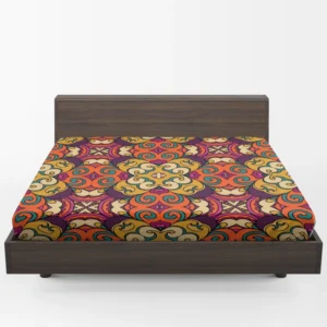 African Falk Art Pattern Fitted Sheet 1