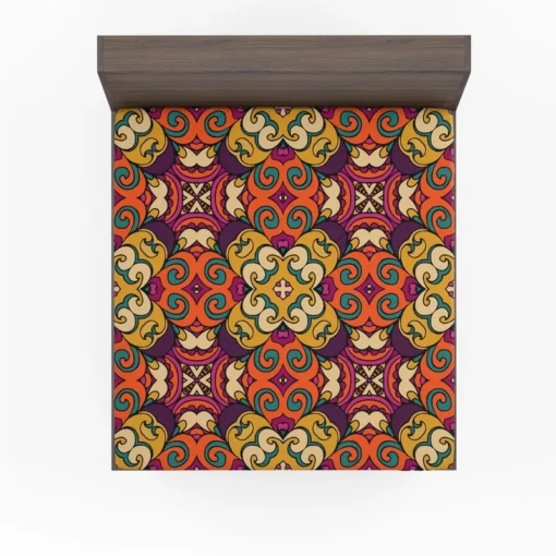 African Falk Art Pattern Fitted Sheet