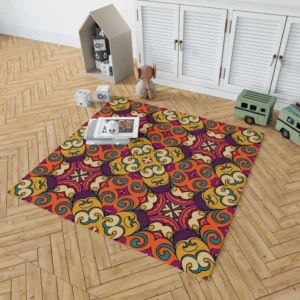 African Falk Art Pattern Rug 1