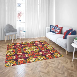 African Falk Art Pattern Rug 2