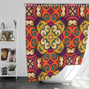 African Falk Art Pattern Shower Curtain