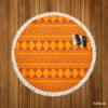 African Geometrics Tribal Pattern Round Beach Towel