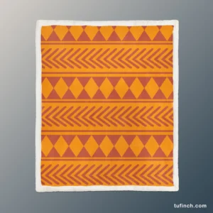 African Geometrics Tribal Pattern Sherpa Fleece Blanket 1