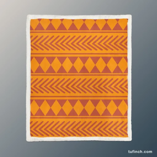 African Geometrics Tribal Pattern Sherpa Fleece Blanket 1