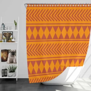 African Geometrics Tribal Pattern Shower Curtain