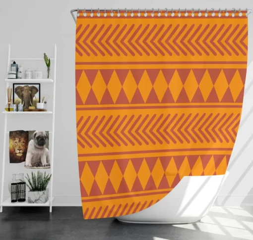 African Geometrics Tribal Pattern Shower Curtain