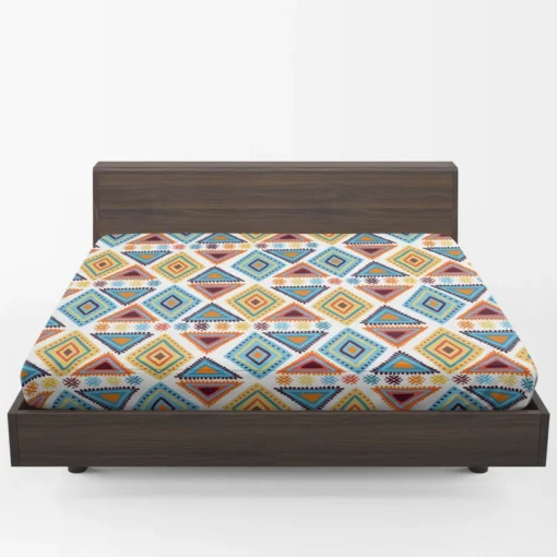 African Hand Drawn Pattern Fitted Sheet 1